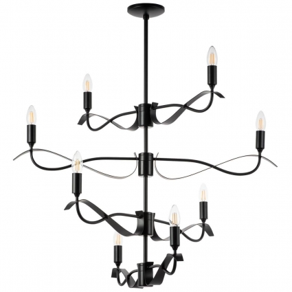 Подвесная люстра Lightstar Ragno 733287 в стиле модерн, цвет черный, мощность 320 Вт