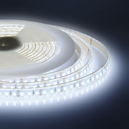 Светодиодная влагозащищенная лента Apeyron 10W/m 120LED/m 2835SMD холодный белый 5M 00-127 цвет белый, мощность 50 Вт