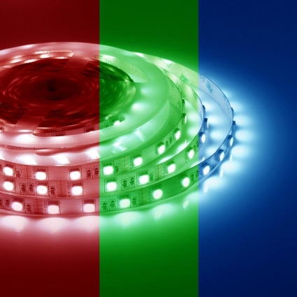 Светодиодная лента Apeyron 14,4W/m 60LED/m 5050SMD разноцветная 5M 00-17, цвет белый, мощность 72 Вт