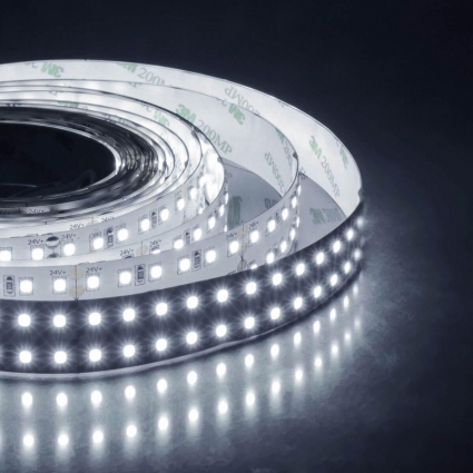 Светодиодная лента Apeyron 38W/m 240Led/m 2835SMD холодный белый 3M 247BL цвет белый, мощность 114 Вт