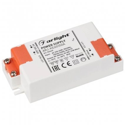 Драйвер Arlight ARJ-KE60350A 45-60V 21W IP20 0,35A 023449, цвет белый
