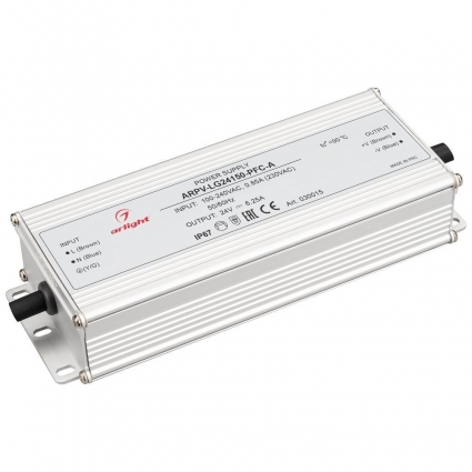 Блок питания Arlight ARPV-LG24150-PFC-A 24V 150W IP67 6,25A 030015, цвет серый