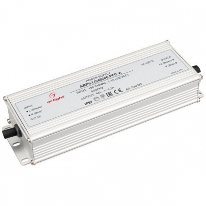 Блок питания Arlight ARPV-LG48200-PFC-A 48V 200W IP67 4,2A 030033, цвет серый