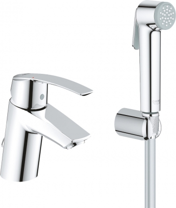 Смеситель Grohe Start 23123001 для раковины с гигиеническим душем, хром, однорычажный, высота излива 6.1 см
