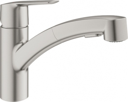 Смеситель Grohe Start 2021 30531DC1 для кухонной мойки, суперсталь, однорычажный, высота излива 13.9 см