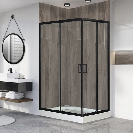 Душевой уголок Royal Bath HP RB8120HP-T-BL-L 120x80 с поддоном, прямоугольный, двери раздвижные