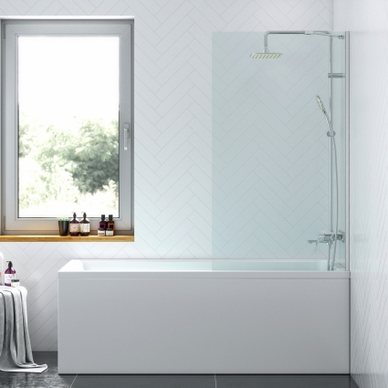 Шторка на ванну Damixa Skyline DX35WBS-080-140MT стекло прозрачное, профиль хром