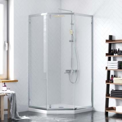 Душевой уголок Damixa Skyline DX35WG-405-090MT двери распашные, стекло прозрачное