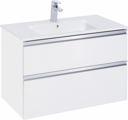 Тумба для комплекта Roca The Gap 80, 2 ящика, белый глянец, подвесная, с доводчиками