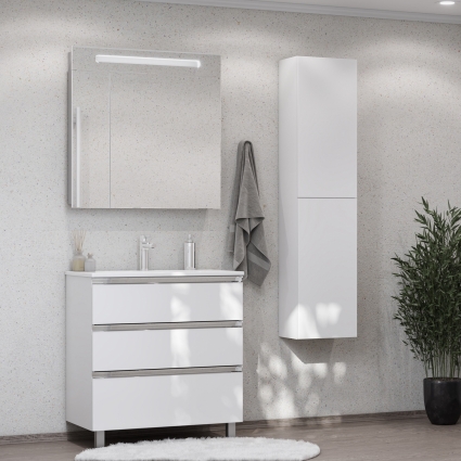 Мебель для ванной Roca The Gap 80, 3 ящика, белый глянец, подвесная, с доводчиками