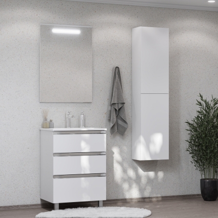Мебель для ванной Roca The Gap 60, 3 ящика, белый глянец, подвесная, с доводчиками