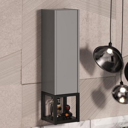 Шкаф Opadiris Треви 20 L, серый, матовый, с доводчиками, фурнитура черная