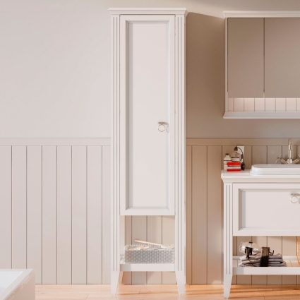 Шкаф-пенал VitrA Valarte 55 матовый белый L напольный, с доводчиками