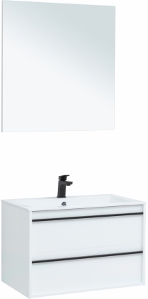 Мебель для ванной Aquanet Lino 80 белый матовый подвесная, с ящиками