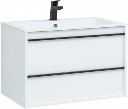 Тумба для комплекта Aquanet Lino 80 белый матовый подвесная, с ящиками