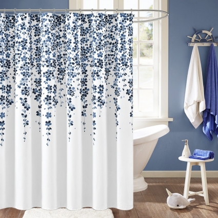 Штора для ванной Carnation Home Fashions Garland ALA180BLU в современном стиле