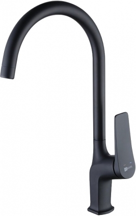 Смеситель Lemark Bronx LM3705BL для кухонной мойки, черный, однорычажный, высота излива 28 см