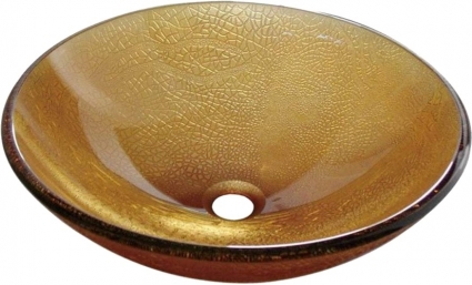 Раковина Sapho Beauty 2501-03s медовый витраж круглая, цвет оранжевый