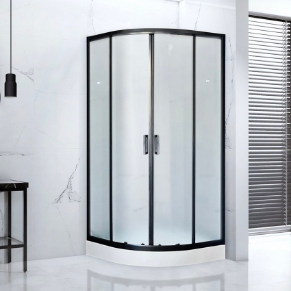 Душевой уголок Royal Bath HK RB90HK-C-BL 90x90 с поддоном, четверть круга, двери раздвижные
