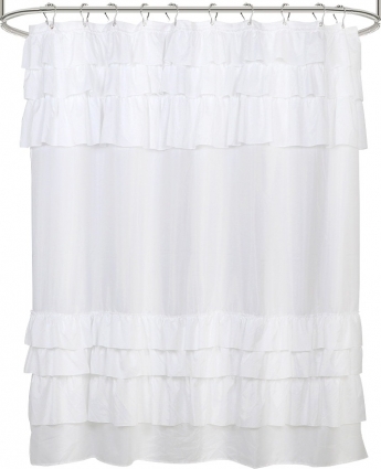 Штора для ванной Carnation Home Fashions Frill 180х180 см, white в современном стиле
