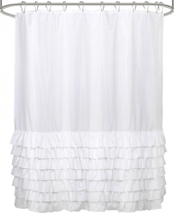 Штора для ванной Carnation Home Fashions Frill 180х180 см, white в современном стиле