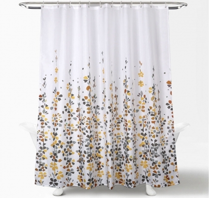 Штора для ванной Carnation Home Fashions Garland 180х180 см, yellow в современном стиле