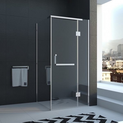 Душевой уголок Veconi Rovigo 80x80х195 профиль хром, стекло прозрачное, квадратный, двери распашные