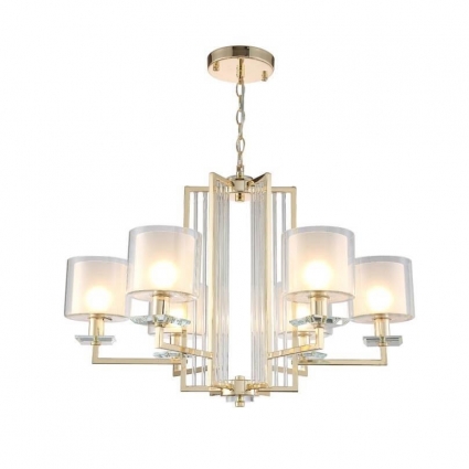 Подвесная люстра Crystal Lux Nicolas SP-PL6 Gold/White в стиле модерн, цвет белый