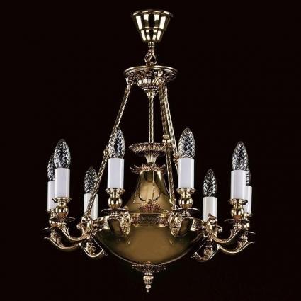 Подвесная люстра Artglass Dafne Brass Antique в замковом стиле, цвет античная бронза