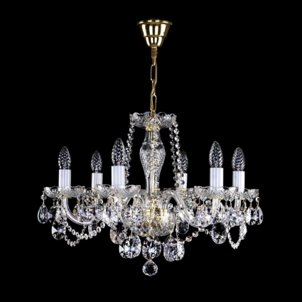 Подвесная люстра Artglass Elsa VI. CE в классическом стиле, цвет латунь, мощность 240 Вт