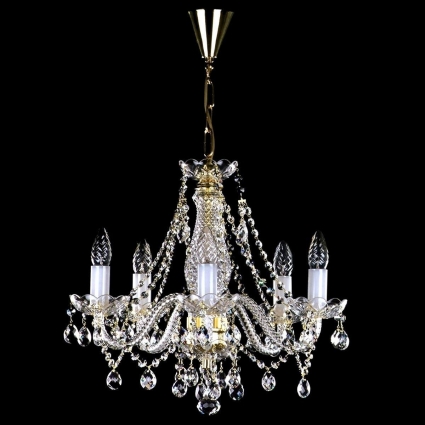 Подвесная люстра Artglass Magda V. Full Cut White CE в классическом стиле, цвет латунь