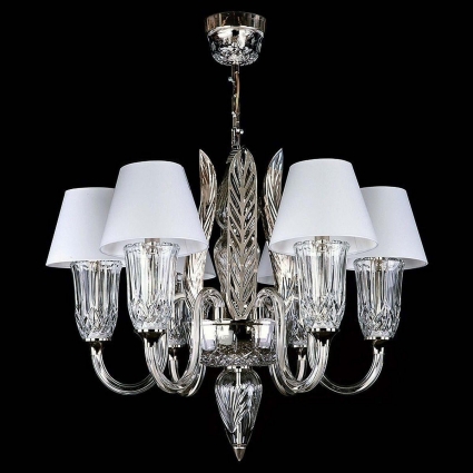 Подвесная люстра Artglass VIenna Nickel в стиле арт-деко, цвет белый, мощность 240 Вт
