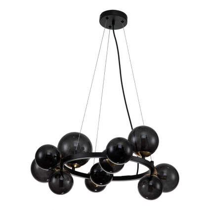 Подвесная люстра Indigo Molecola 11018/11P Black V000195 в стиле Хай-тек, цвет дымчатый