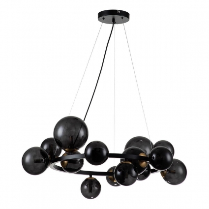 Подвесная люстра Indigo Molecola 11018/14P Black V000194 в стиле Хай-тек, цвет дымчатый
