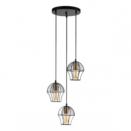 Подвесная люстра Indigo Pallo 10011/3P Black V000187 в стиле кантри, цвет черный