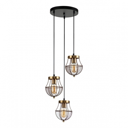Подвесная люстра Indigo Pallo 10011/3P Gold V000189 в стиле кантри, цвет золотой