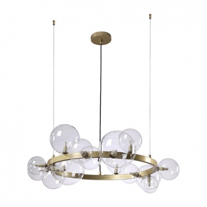 Подвесная люстра Crystal Lux Agata SP15 V2 Gold/Transparente в стиле модерн, цвет золотой