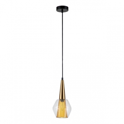 Подвесной светильник Indigo Narciso 13002/1P Black V000144 в стиле модерн, цвет янтарный