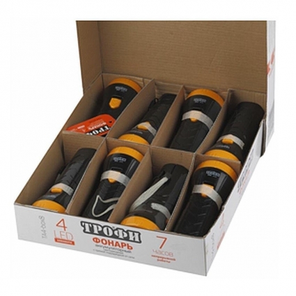 Ручной светодиодный фонарь ЭРА Трофи аккумуляторный 138х55 30 лм TA4-box8 Б0004985 в современном стиле, цвет черный