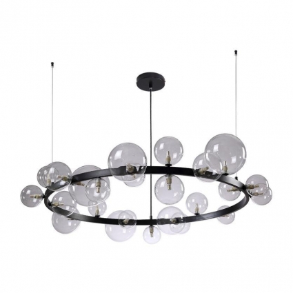 Подвесная люстра Crystal Lux Agata SP24 V2 Black/Transparente в стиле Хай-тек, цвет черный