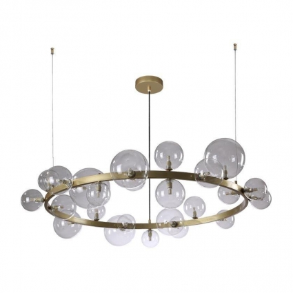 Подвесная люстра Crystal Lux Agata SP24 V2 Gold/Transparente в стиле Хай-тек, цвет золотой