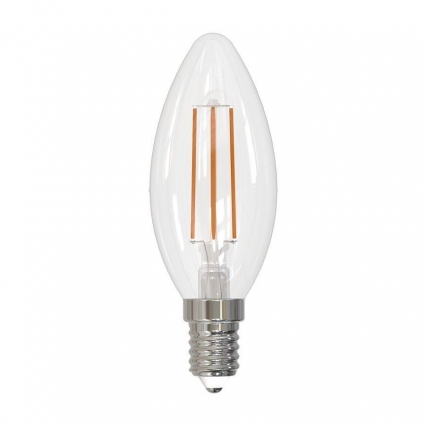 Лампа светодиодная филаментная Volpe E14 6W 3000K прозрачная LED-C35-6W/3000K/E14/CL/SLF UL-00008328 цвет прозрачный, мощность 9 Вт