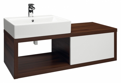Тумба с раковиной Dreja Storm 120 Kube L, матовая, левая
