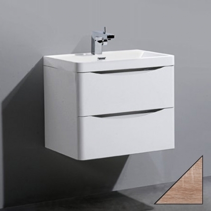Тумба с раковиной BelBagno Ancona-N 60 rovere bianco подвесная, с ящиками, с доводчиками