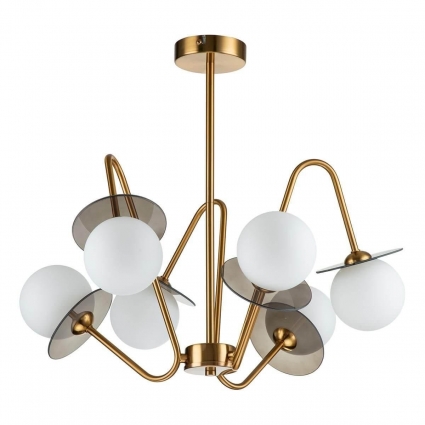 Потолочная люстра Indigo Jazz 11020/6R Brass V000165 в стиле модерн, цвет белый