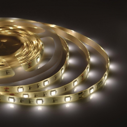 Светодиодная влагозащищенная лента Apeyron 7,2W/m 30LED/m 5050SMD теплый белый 5M 00-40, цвет белый, мощность 36 Вт