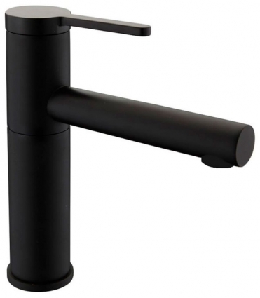 Смеситель Bravat Black F1410445BW-RUS для раковины, черный, однорычажный, высота излива 12.4 см