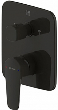 Смеситель Bravat Source PB8173218BW-3-ENG для ванны с душем, черный, однорычажный