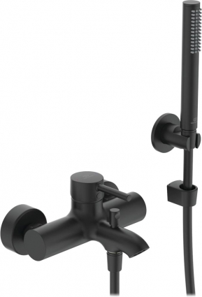 Смеситель Ideal Standard Ceraline BC270XG для ванны с душем, черный, однорычажный, длина излива 17.5 см