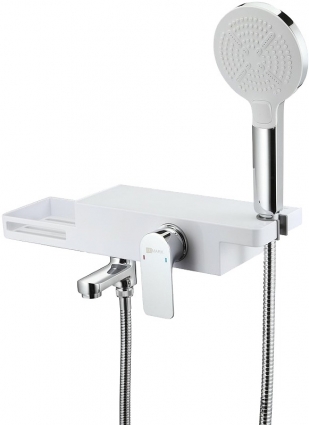 Смеситель Lemark Unibox LM6914CW для ванны с душем, однорычажный, длина излива 12.7 см